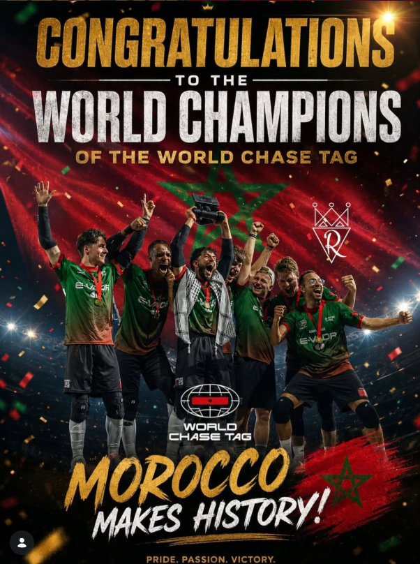 World Chase Tag — de wereldkampioenen vieren hun titel.